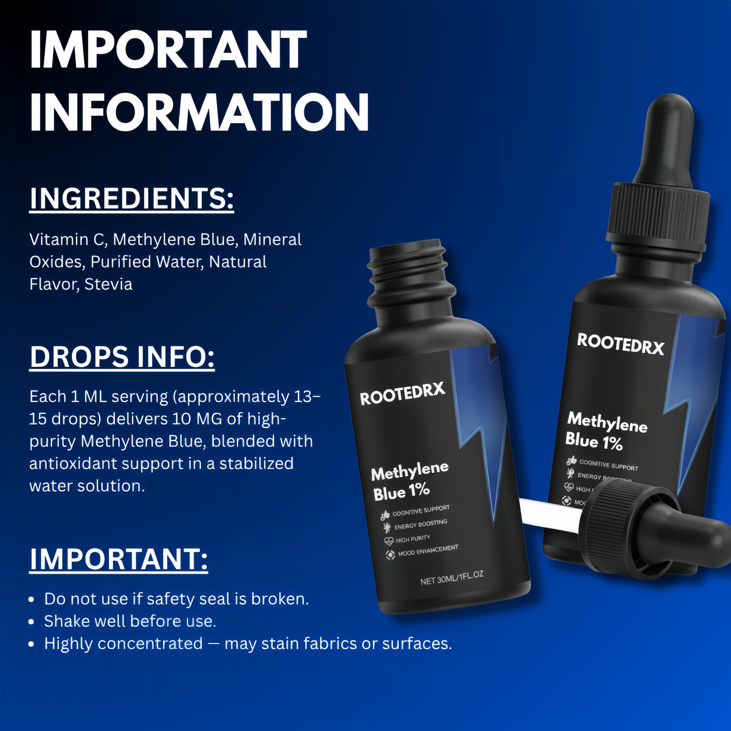 Methylene Blue 1% - Liquid Drops