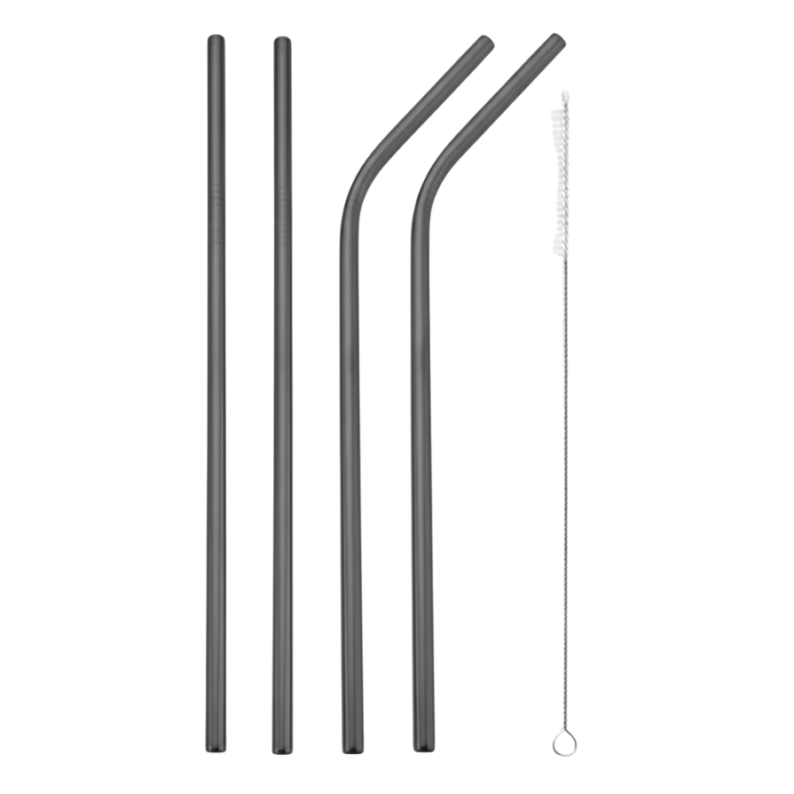 Gunmetal Reusable Straws (4-Pack)