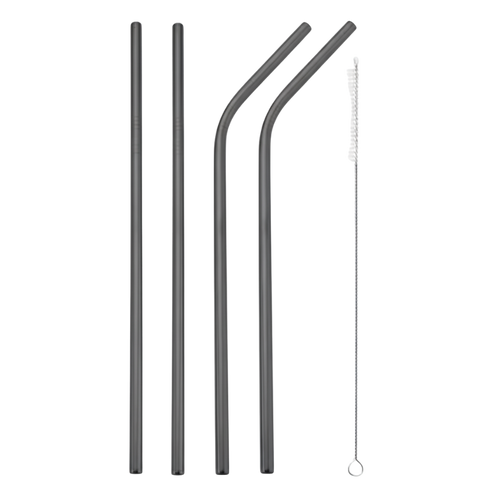 Gunmetal Reusable Straws (4-Pack)