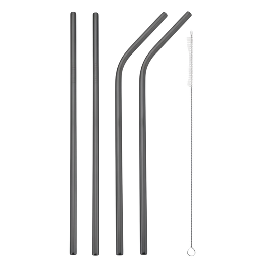Gunmetal Reusable Straws (4-Pack)